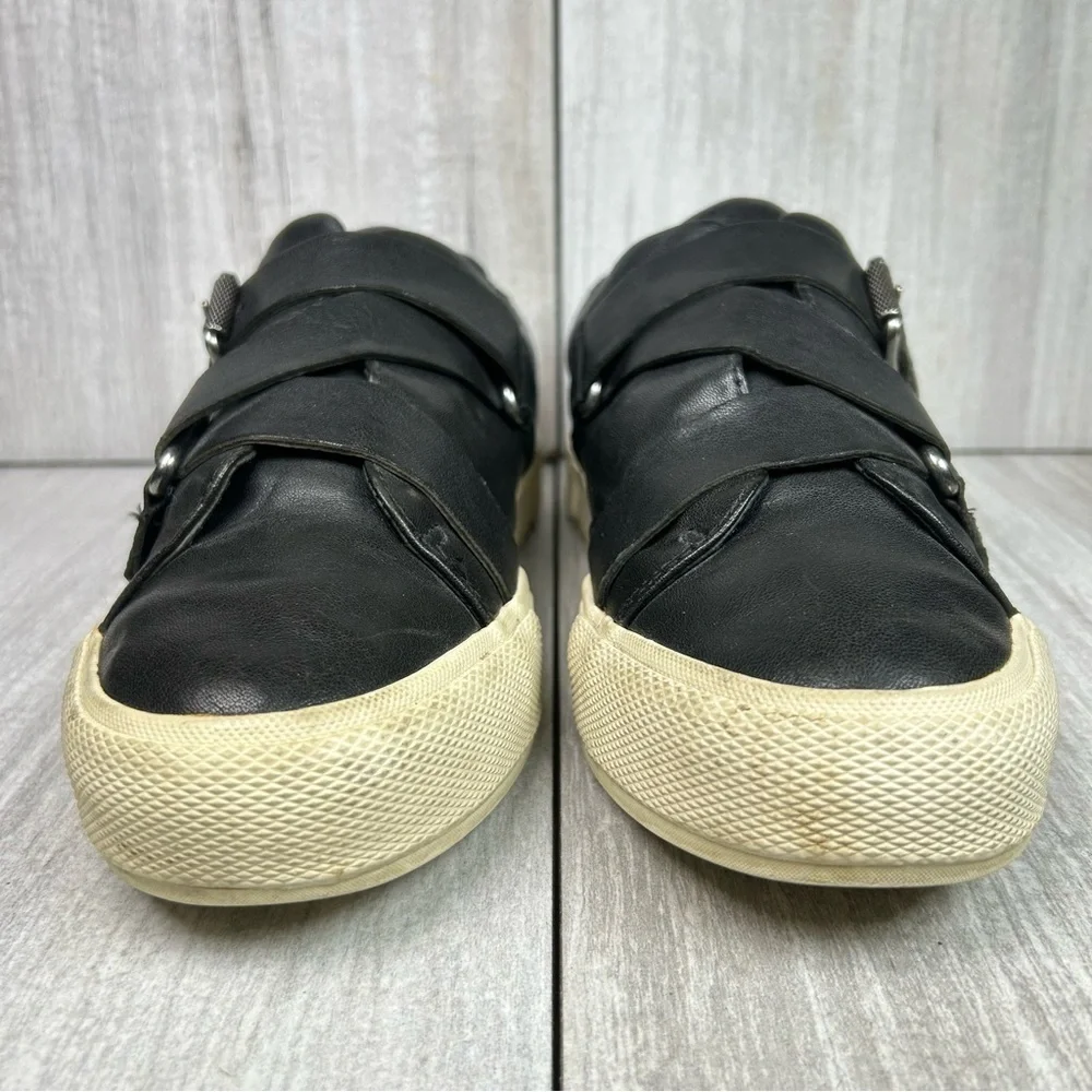 Frye Gia Low Moto Buckle Harness Black Leather Sneaker Shoes Women’s Size 8 - Picture 5 of 11